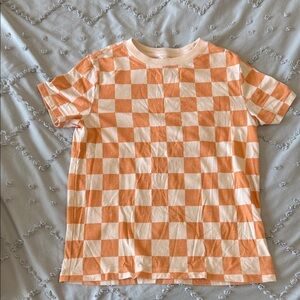 Cat & Jack Orange and White Checkered Tee